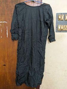 Floral Print Black Kurta