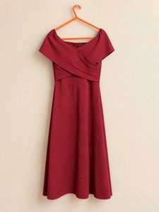 Elegant Off-Shoulder Burgundy Dress