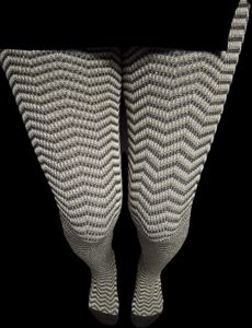 Chevron Pattern Knit Tights