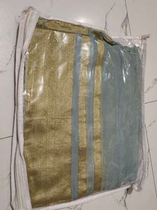 Elegant Saree with Golden Accents