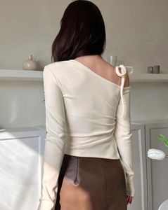 Off-Shoulder Ruched Long Sleeve Top