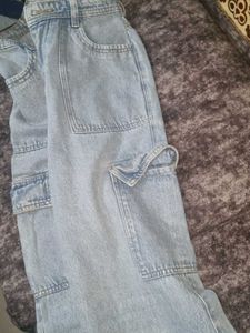Wide Leg Baggy Blue Jeans