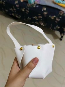 Chic Light Blue Handbag with Scarf Detail