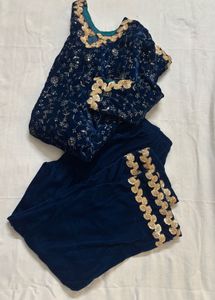 Premium Velvet Suit Set with Embroidery Sequence
