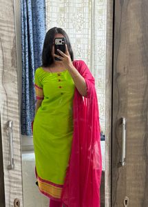 Vibrant Lime Green Kurta