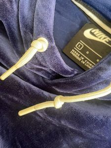 Nike Blue Velour Hooded Dress