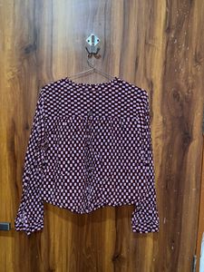 Chic Burgundy Checkerboard Top