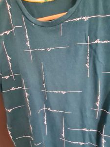 Teal-green Graphic Print T-Shirt