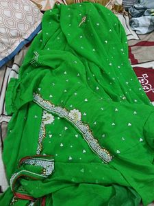 Vibrant Green Embellished Saree