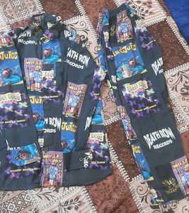 kid's co-ord set with snoop dog print