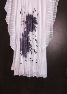 White Sheer Sleeve Tunic with Floral Print