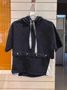 Short Sleeve Hoodie Top