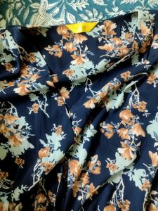 Navy Floral Print Maxi Dress