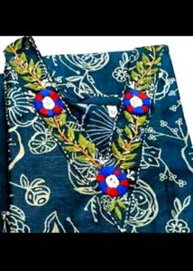 (new)free shipping Embroidered Teal Kurta Sets