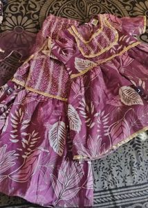 Adorable Girls' Purple Kurta Set
