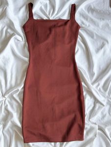 Chic Rusty Red Mini Dress