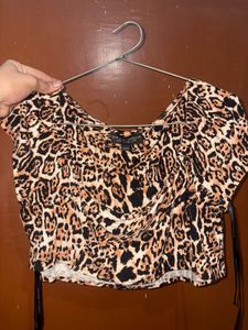Leopard Print Cropped Top