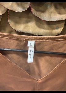 Satin V-Neck Top with Tie-Front