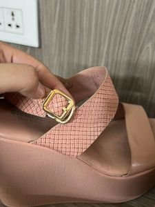Pink Platform Wedge Sandals