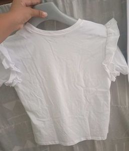 White Ruffle Sleeve Top