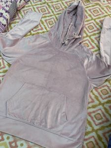Soft Pink Velour Hoodie