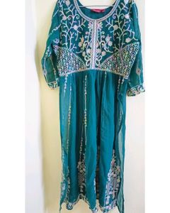 Youthnic Ethnic Chikankari Nyra Cut Kurta.