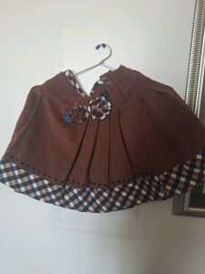 Adorable Brown Skirt with Floral Detail
