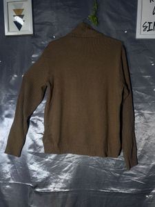 Brown Corduroy &amp; Knit Zip-Up Jacket