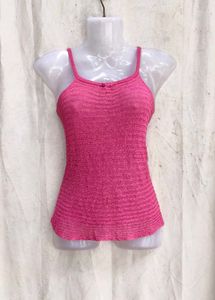 I. Vibrant Pink Ribbed Tank Top