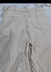 Cream Wide Leg Pleated Pants