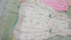 Floral Print Kurti with Pom Neckli