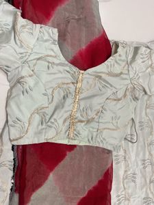 Grey Lahenga With Jodhpuri Faag (odhani)