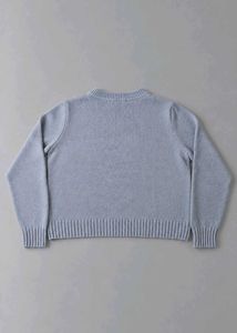 LIGHT BLUE RIBBED CREWNECK SWEATER