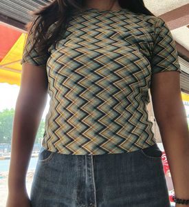 Retro Zigzag Print T-Shirt