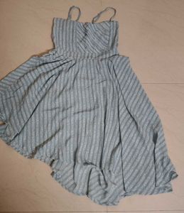 Powder Blue Striped Two-Piece Summer Outfit