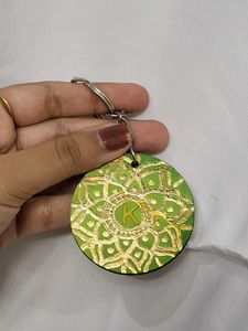 Monogrammed Mandala Keychain