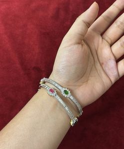 Elegant Emerald &amp; Diamond Bangles