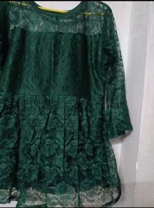 Elegant Green Lace Tunic Top
