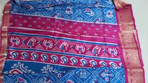 Printed Blue Saree