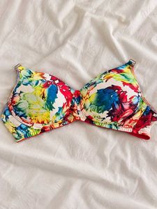 Colorful Floral Bra with Straps