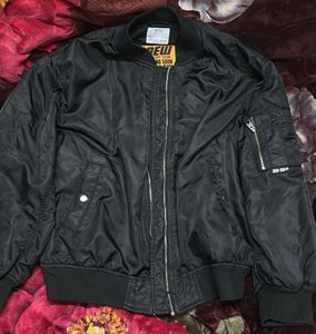 Bershka Classic Black Bomber Jacket