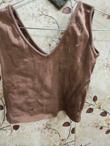 Women Brown Crop Top