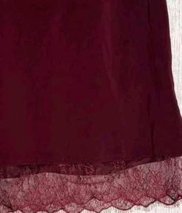 Burgundy Lace Trim Top