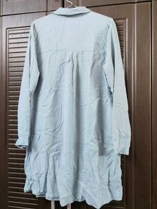 Light Blue Oversized Button-Down Shirt