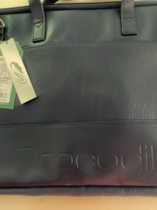 Navy Crocodile Laptop Bag
