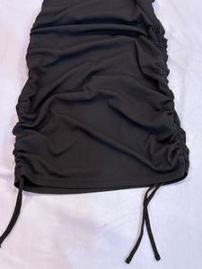 H&amp;m Black Pull Up Ribbed Dress