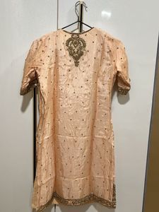 Embellished Peach gharara