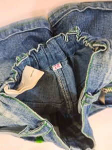 Cute Denim Shorts with Green Accents