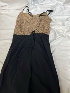 Elegant Black Lace Bodice Dress