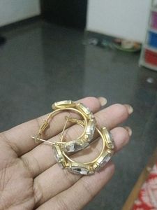 Elegant Hoop Earrings with Crystals